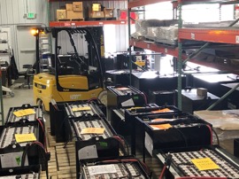 The new DC uses forklifts powered by lithium-ion