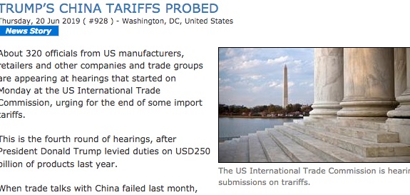 Flashback - hearings into tariffs