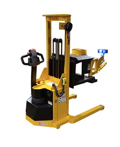PDX20 Stacker with custom dye pack handler, swing arm, remote lift & lower and blue light