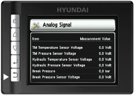 Diagnostic page - Hyundai display
