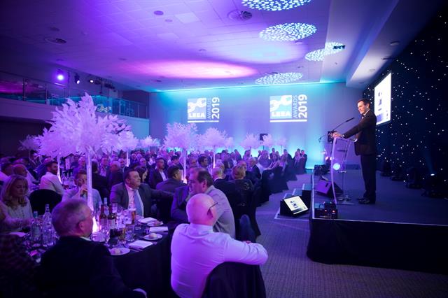 LEEA CEO Ross Moloney addresses the awards dinner