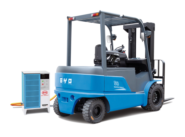 BYD 4-wheeler counterbalance forklift ECB50 with charger