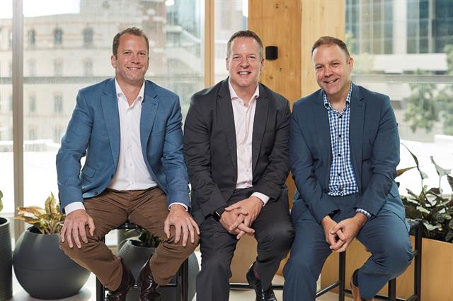 Icon founders Peter Collett and Paul Roddis flank Scott Hahn, Accenture Technology lead for Australia and New Zealand.