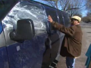 The damaged van. PHOTO: CBS
