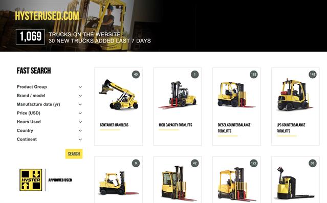 Hyster's used equipment site