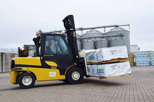 One of Shoreham Port's new forklifts