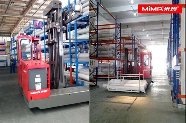 MiMA multi directional forklift in textile industry