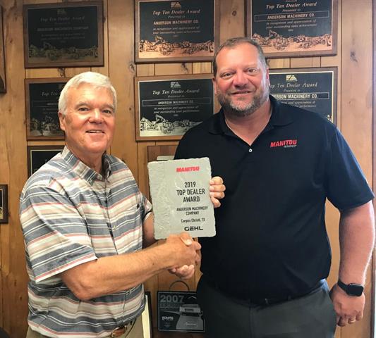 Jim Anderson with Manitou representative Chris Shoots