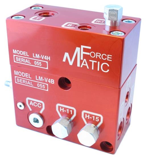 The FORCE-MATIC valve functions as a mechanical calculator: it continuously adjusts the clamping pressure, according to the load weight. Installation and regulation are easy.