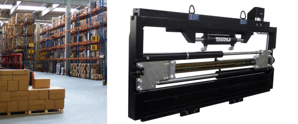 To adjust fork opening to varying pallet size, the MZ Fork Positioner in the ISO Class 4 version.