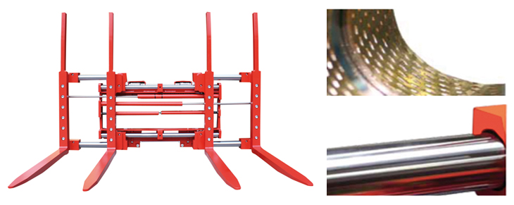 Multi pallet handler with shaft guide, for the efficient handling of standardised pallets. Here Model 6-52.