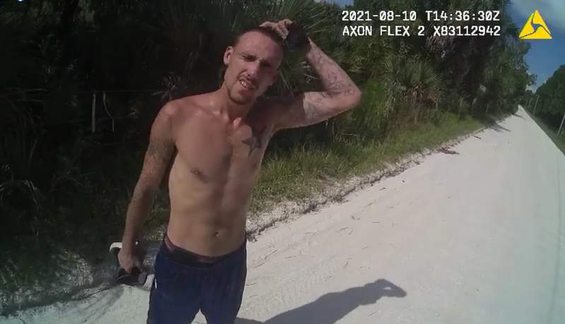 Cop cam picture of the arrest