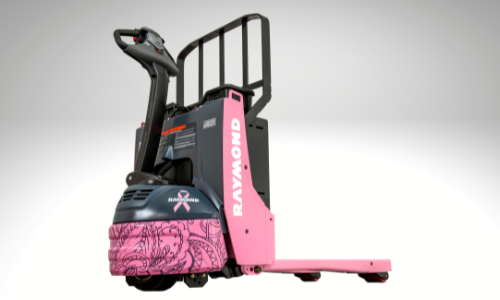 This pink pallet jack is being auctioned to fight cancer