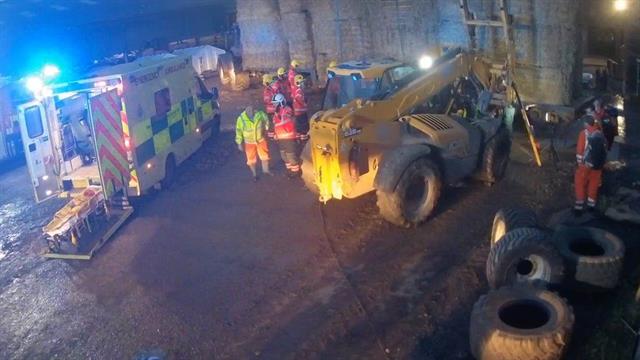 Emergency services attend at the accident scene