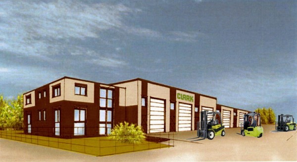 An artist's impression of Clark's dealer support centre in France.