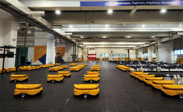 The LiBiao robots sort parcels three times faster than the former manual system