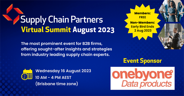 Supply Chain Partners Virtual Summit August 2023 open for registration!