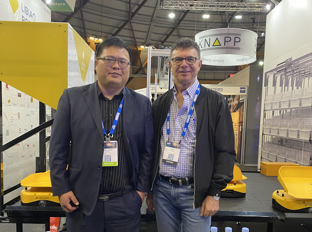 Libiao Robotics overseas sales director Roman Shen with Allan.