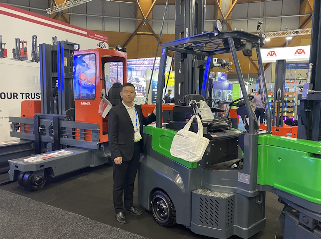 Roger Qiu from MIMA with his company’s articulated truck