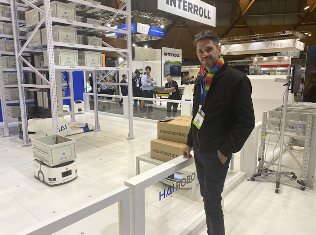 Paul Phillips, GM ANZ of Hai Robotics, with the warehouse demonstration soon to be installed in his Sydney facility