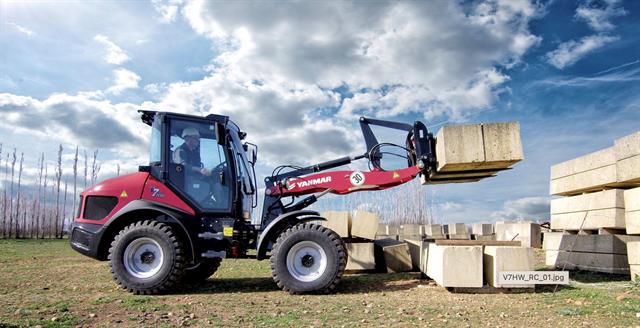 Yanmar's new wheeled loaders can be fitted with forks