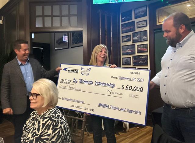 Liz was delignted when a scholarship was established in her name as a retirement gift