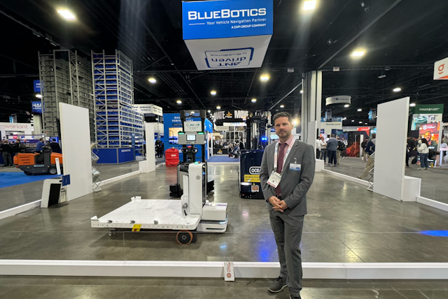 BlueBotics ANT navigation technology for AGVs, automated forklifts and mobile robots at modex