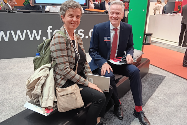Forkliftaction CEO Ann Hofmans and Vetter CEO Arnold Vetter at LogiMAT 2024