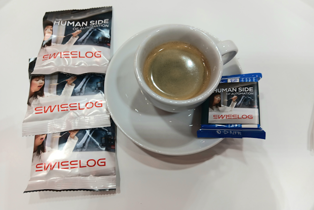 Kicking off DAY 3 with a much needed, and very European style, coffee - complete with a treat from Swisslog
