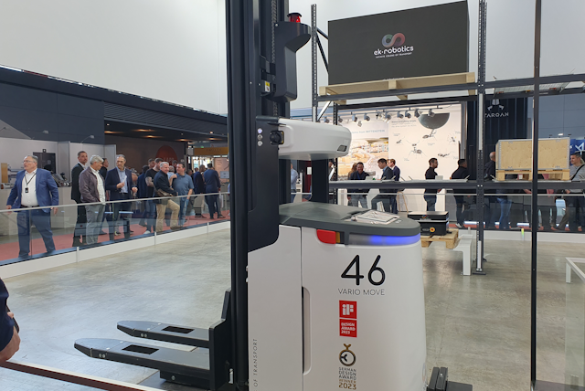 At ek robotics visitors discovered their AGV & AMR transport robots