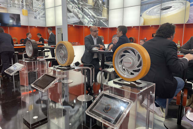 With a large team at the show RÄDER-VOGEL takes customers through their latest wheel and castor offerings.