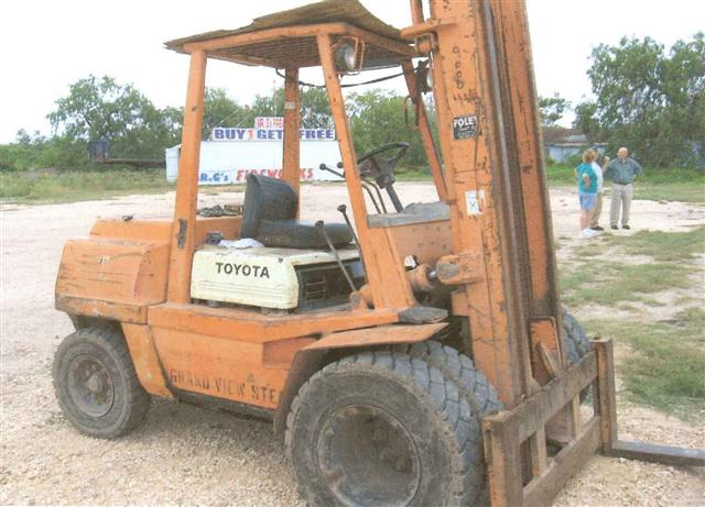 The forklift used in the incident.