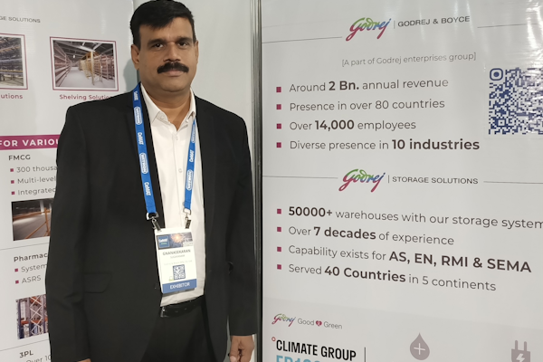 Head of Business Development International at Godrej, Mr Gnanasekaran stands in front of some impressive stats.