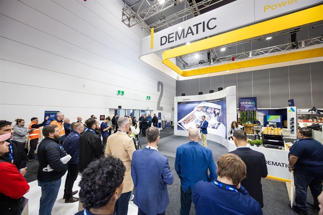Dematic APAC marketing director Phil Makowski demonstrates the company's tech suite