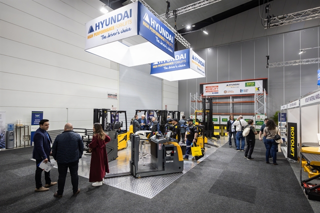 Hyundai debuted its 20BE-X forklift