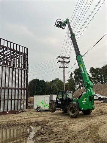 Telehandler knocks out power