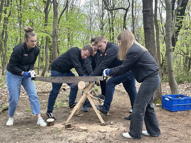 The apprentices enjoy some fun team building at the annual trainee trip.