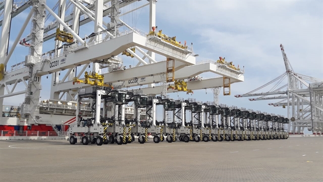 Straddle carriers at APM Terminal Tangier