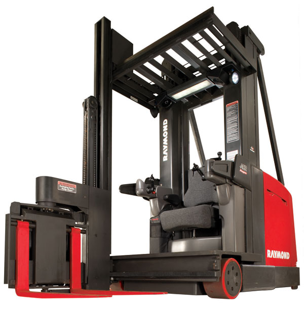 The new Swing-Reach forklift from The Raymond Corporation