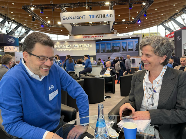 One of the true highlights of LogiMAT is catching up with industry colleagues! Over at the Baoli stand Forkliftaction's Ann Hofmans talks with director brand marketing & management, Francesco Pampuri.