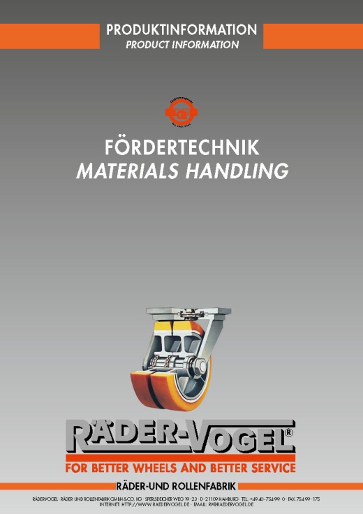 RAEDER-VOGEL<sup>®</sup>: New brochure on special wheels and castors for materials handling