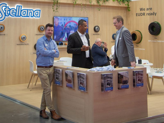 A lovely team shot provided by wheels and material solutions provider Stellana, where team Patrik, Ramesh and Erik are feeling laid back on DAY 1.