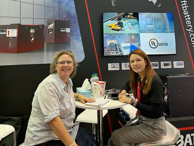 Forkliftaction editor Angie Kay interviews Kary Chen, EMEA sales manager with BSL Battery.