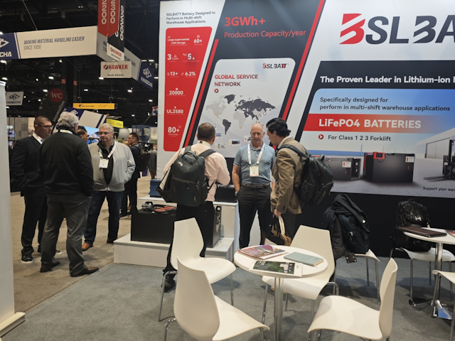 At the BSL Battery stand visitors were invited to check out the company's latest fourth-generation forklift lithium battery product line.