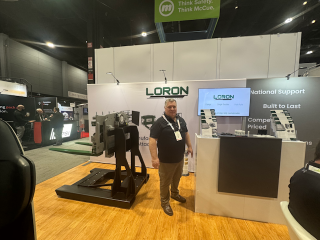 Loron's Mark Prather is on hand to take visitor's through the company's attachment range.