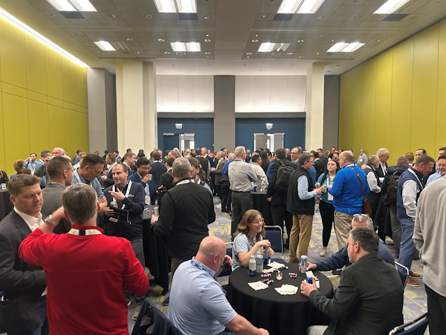 The MHEDA Member networking reception is in full swing.