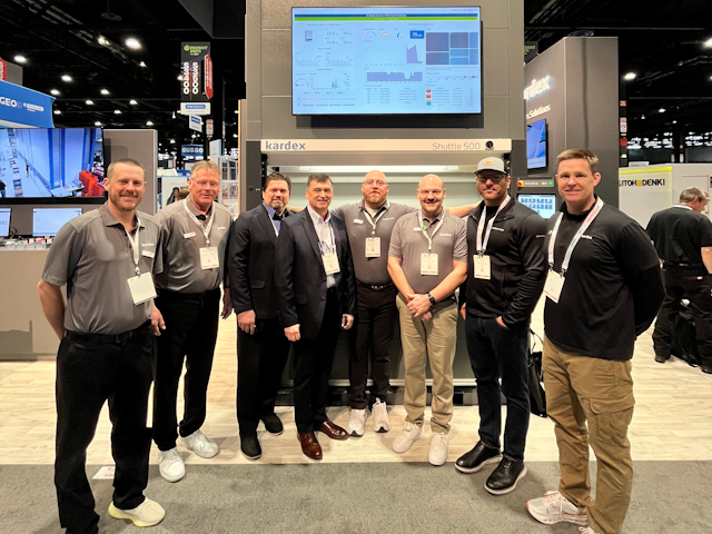 A great happy snap of the Kardex team. At ProMat 2025, the company introduced its new Kardex Analytics and Kardex Connect platforms.