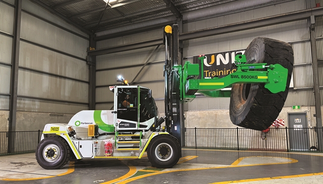 Electric tyre handler developed in Australia