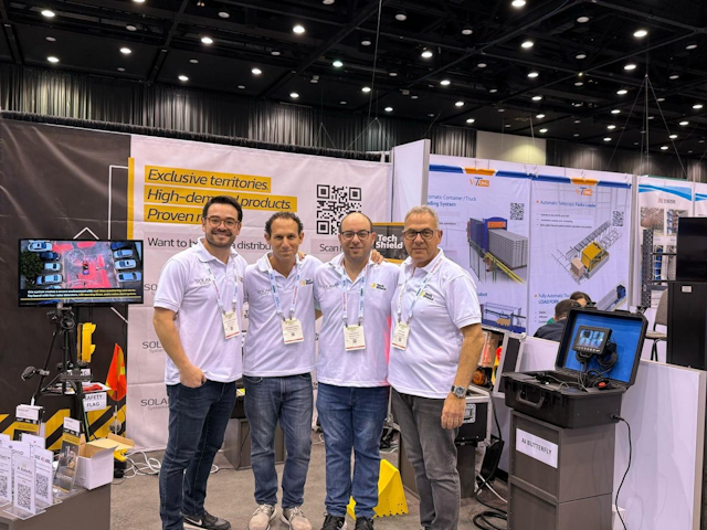 The Solan Systems team, Jose Roberto Cuevas, Alexander Barac, David Barac and Boris Barac, is excited to be at the event promoting their Tech Sheild solution.