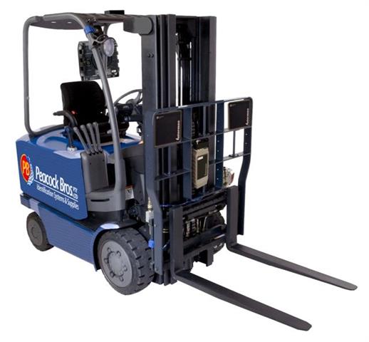 Peacock's demo unit of the RFID forklift with indoor vehicle positioning